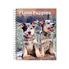 2024 BrownTrout I Love Puppies 6 x 7.75 Weekly & Monthly Engagement Planner, Multicolor (978197546