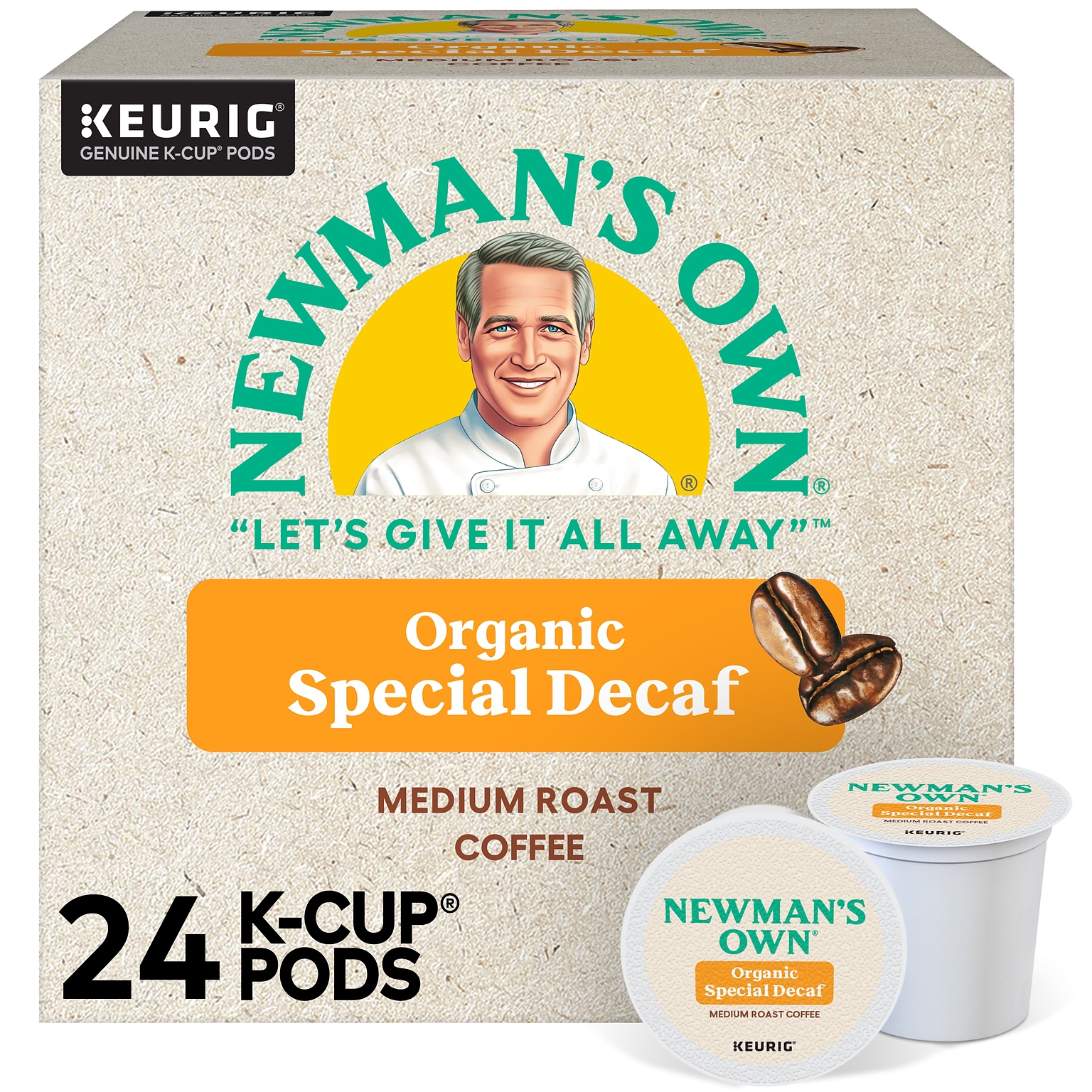 Newmans Own Organics Special Decaf Coffee, Medium Roast, 0.31 oz. Keurig® K-Cup® Pods, 24/Box (4051)