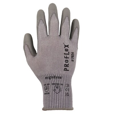 Ergodyne ProFlex 7024 PU Coated Cut-Resistant Gloves, ANSI A2, Gray, XXL, 1 Pair (10406)