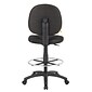 Boss Office Products Armless Fabric Drafting Stool with Swivel Base and Lumbar Support, Black (B1690-BK)