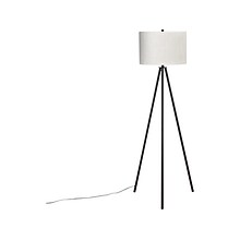 Monarch Specialties Inc. 62.75 Matte Black Floor Lamp with Ivory Drum Shade (I 9735)