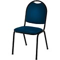 KFI® Vinyl Round Back Stacking Chairs; Blue Vinyl/Black Frame