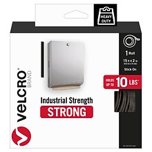 Velcro® Brand Industrial Strength 2 x 15 Hook & Loop Fastener Roll, Black (90197)