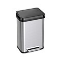 iTouchless SoftStep EXP Stainless Steel Step Trash Can, 13.2-Gallon, Silver/Black (PP13RSB)