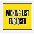 Self-Adhesive 4-1/2 x 5-1/2 Packing List Envelopes; Yellow Full Face, 1000/BX