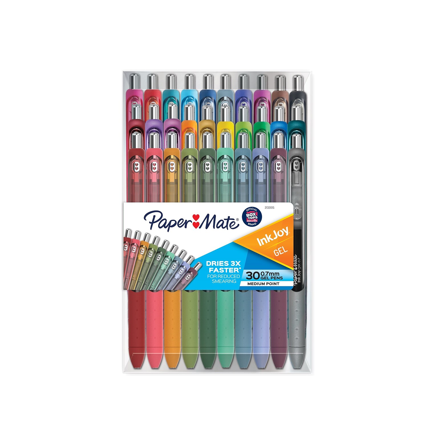 Paper Mate InkJoy Retractable Gel Pen, Medium Point, 0.7mm, Assorted Ink, 30/Pack (2132015)