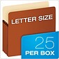 Pendaflex 10% Recycled Reinforced File Pocket, 3 1/2" Expansion, Letter Size, Redrope, 25/Box (1524EOX)