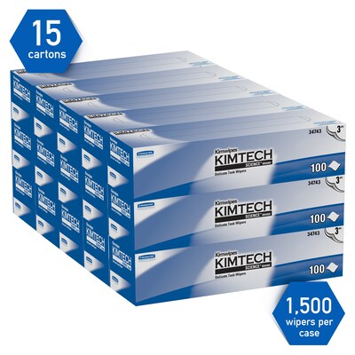 Kimtech Science Kimwipes Tissue Wipers, White, 119 Wipers/Box, 15 Boxes/Carton (34743)