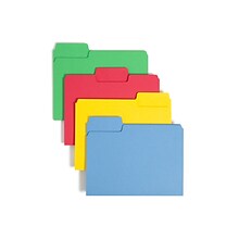 Smead SuperTab File Folder, Oversized 1/3-Cut Tab, Letter Size, Assorted Colors, 100/Box (11987)