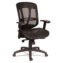 Alera® Eon Series Height Adjustable Arm Mesh Computer and Desk Chair, Black (ALEEN4218)