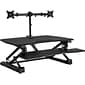 Mount-It! 35"W Electric Adjustable Standing Desk Converter with Dual Monitor Mount and USB Charging Port, Black (MI-8053)