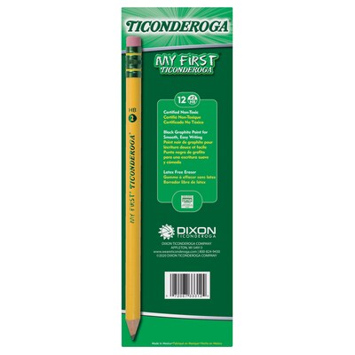 Ticonderoga My First Ticonderoga Wooden Pencils, No. 2 Medium Lead, Dozen (33312)