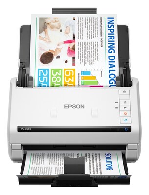 Epson DS-530 II Duplex Document Scanner, White/Black (B11B261202)