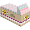 Post-it Recycled Super Sticky Notes, 3 x 3, Wanderlust Pastels Collection, 70 Sheet/Pad, 24 Pads/P