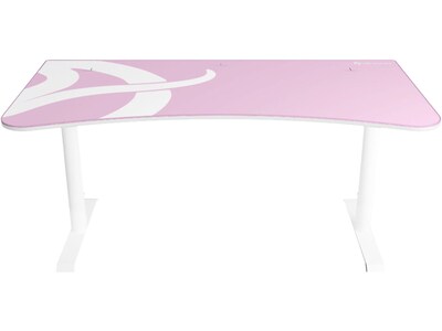 Arozzi Arena 63W Gaming Desk, White/Pink (ARENA-NA-WHITE-PINK)