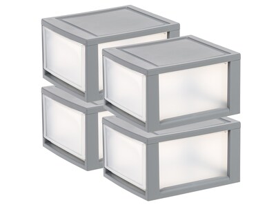Iris Storage Drawer, Gray/Translucent White, 4/Pack (500161)