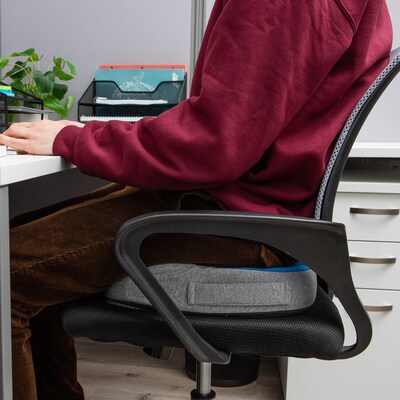 Mind Reader Memory Foam with Gel Core Office Chair Ergonomic Orthopedic Cushion, Blue/Gray (GELCUSH-BLU)
