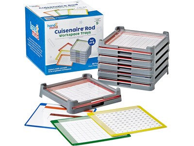 hand2mind Cuisenaire Rod Workspace Tray, 6/Set (96146)