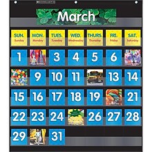 Scholastic Teaching Resources Monthly Calendar Pocket Chart with Cards, Black, Ages 5-10 (SC-583866)