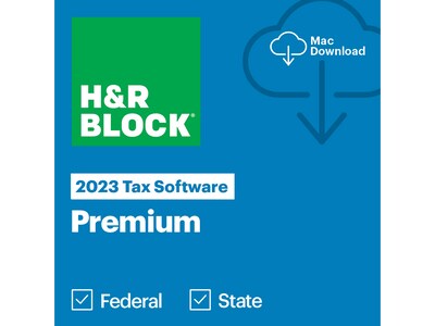 H&R Block Tax Software Premium 2023 for 1 User, macOS, Download (1526800-23)