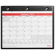 2024 Staples 11 x 8 Wall Calendar, White/Black (ST12949-24)