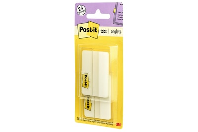 Post-it® Durable Tabs, 2" Wide, Solid, White, 24 Tabs/Pack (686-24WE)