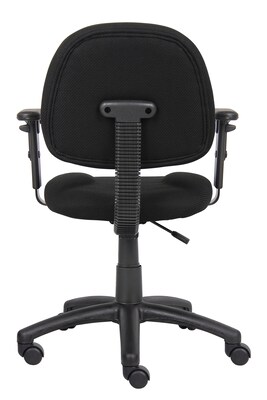 Boss Perfect Posture Deluxe Office Task Chair with Adjustable Arms, Black (B316-BK)