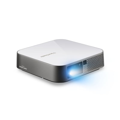 ViewSonic 1080p Projector with 1000 LED Lumens, Bluetooth Speakers, USB-C and Wi-Fi, Gray (M2e)