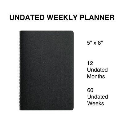 2024 Staples 5 x 8 Weekly Planner, Black (ST60460-24)