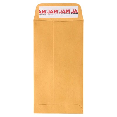 JAM PAPER Self Seal #7 Coin Business Envelopes, 3 1/2 x 6 1/2, Brown Kraft Manila, 100/Pack (40023