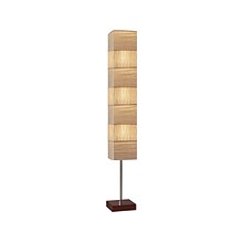 Adesso Sahara 72 Walnut Floor Lamp with Square Cream Shade (8027-15)