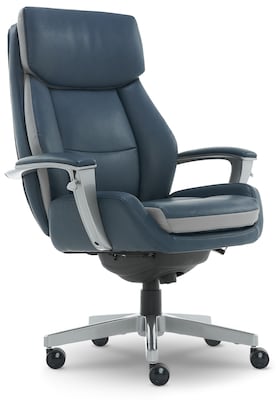 La-Z-Boy Alton Ergonomic Bonded Leather Swivel Executive Chair, Blue (60029-DS)