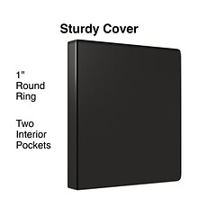 Staples® Economy 1 3 Ring View Binder, Black (24308)