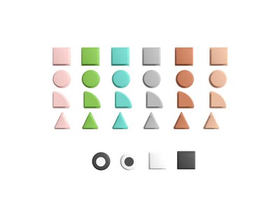 Flash Furniture Bright Beginnings Shapes for Modular STEAM Walls, 256/Pack (MK-ME14702-GG)