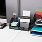 Mind Reader 7-Compartment Metal Desk Organizer File and Accessory Storage, Black (JOEORG-BLK)