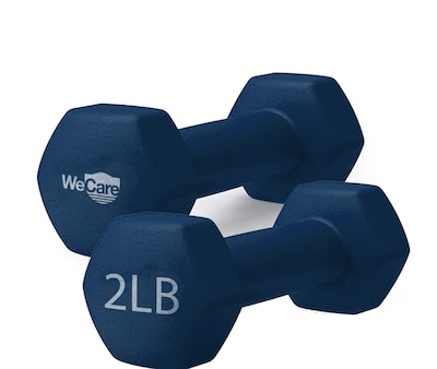 WeCare Fitness Neoprene Coated 2 Lbs Dumbbells for Non-Slip Grip 2/Set (WDN100002)