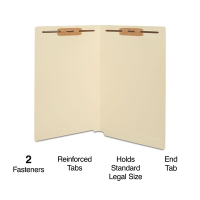 Staples® Reinforced End Tab Classification Folders, Legal Size, Manila, 50/Box (TR18360/18360)