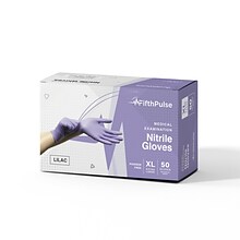 FifthPulse Powder Free Nitrile Gloves, Latex Free, X-Large, Lilac, 50/Box (FMN100177)