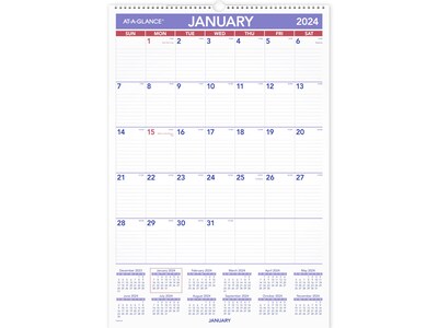2024 AT-A-GLANCE 15.5 x 22.75 Monthly Wet-Erase Wall Calendar (PMLM03-28-24)