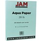 JAM Paper Matte Colored 8.5" x 11" Copy Paper, 28 lbs., Aqua Blue, 50 Sheets/Pack (1524369)