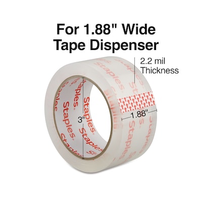 Staples® Lightweight Moving & Storage Packing Tape, 1.88" x 109 yds., Clear, 6/Pack (ST61005/52200)