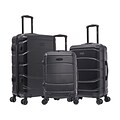 DUKAP SENSE Polycarbonate/ABS 3-Piece Luggage Set, Black (DKSENSML-BLK)
