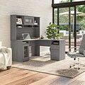 Bush Furniture Cabot 60W L Shaped Computer Desk with Hutch and Storage, Modern Gray (CAB001MG)