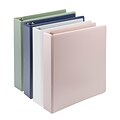 Samsill Earths Choice Plant Based Durable View Binders 3 D-Ring, Assorted Color, 4 Pack (MP46959)