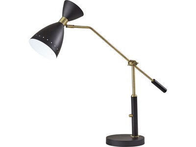 Adesso Oscar Incandescent Desk Lamp, 31.75, Matte Black/Antique Brass (4282-01)