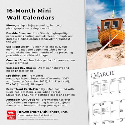 2024 BrownTrout Beaches 7" x 14" Monthly Wall Calendar (9781975457846)