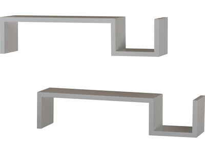 V-Light MDF Wall-Mounted Shelf, 21.5", White, 2/Pack (VW161008W)