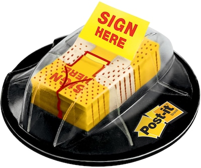 Post-it Sign Here Message Flags, 1 Wide, Yellow, 200 Flags/Pack (680-HVSH)