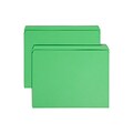 Smead Heavy Duty Reinforced File Folder, Straight Cut, Letter Size, Green, 100/Box (12110)