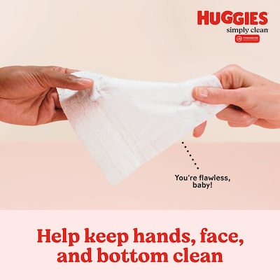 Huggies Simply Clean Unscented Baby Wipes, 64 Wipes/Pack, 11 Packs/Carton (53611)